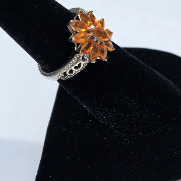 Jalisco Fire Opal Ring Size 7.5 Platinum/925! 😲 - Picture 7 of 14